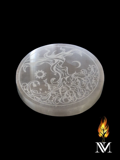 Round Tree of Life Selenite Charging plate